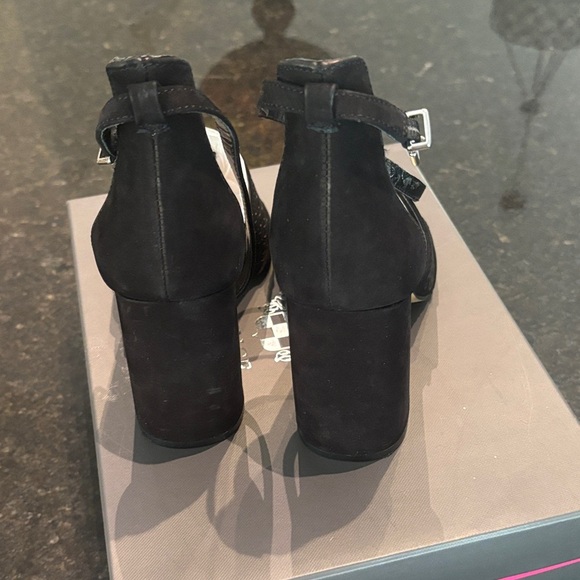 Vince Camuto Black Peep-Toe Heels - Picture 3 of 7